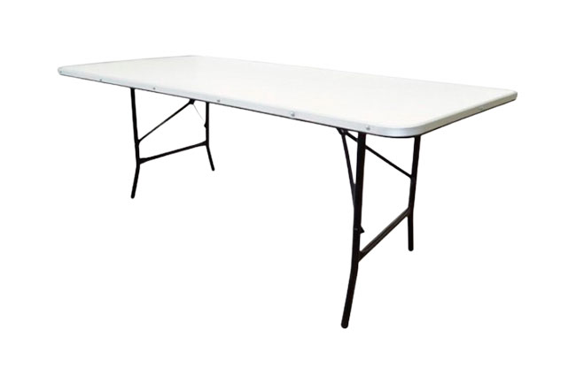 MESA PLEGABLE CON CUBIERTA RECTANGULAR EN FIBRA DE VIDRIO VIDRIO 240 CM X ANCHO 75 CM X ALTURA