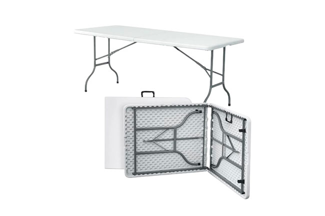 TABLÓN PLEGABLE DE PLÁSTICO 1.80 METROS BLANCO